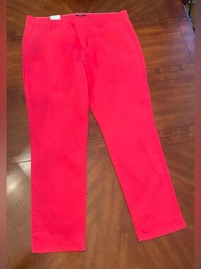 Tommy Hilfiger HAMPTON Red Straight-Leg Chinos Sz 18 NWT